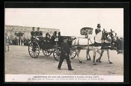 AK Paris, Réception du Roi Haakon VII. de Norwège 1907, En route pour les Trianons