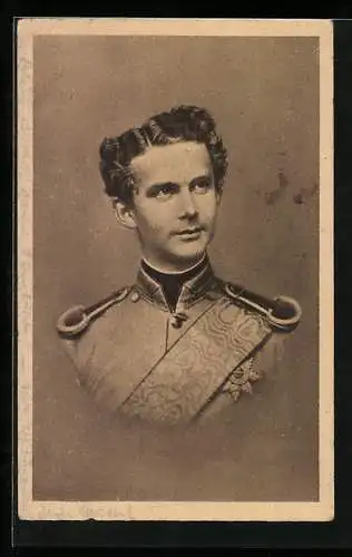 AK Porträt König Ludwig II. von Bayern in Uniform