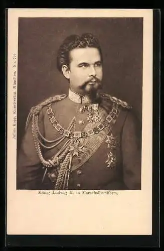 AK König Ludwig II. von Bayern in Marschallsuniform