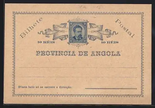 AK Angola, Ganzsache 10 Réis