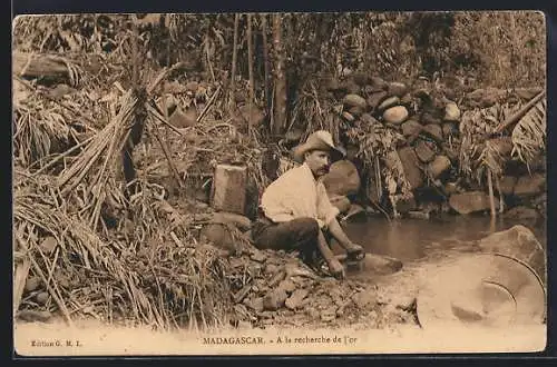 AK Madagascar, A la recherche de l`or, Goldwäscher