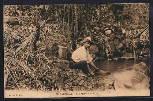 AK Madagascar, A la recherche de l`or, Goldwäscher