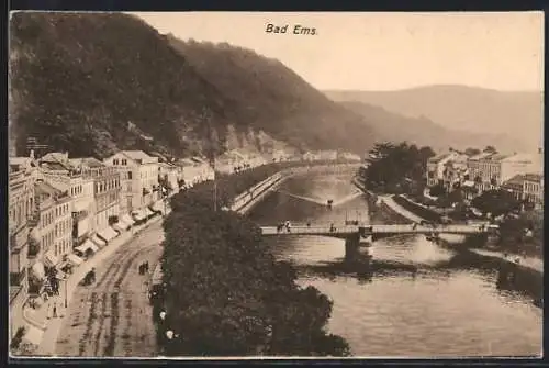 AK Bad Ems, Blick zur Lahnbrücke