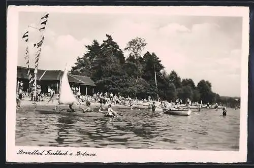 AK Fischbach am Bodensee, Strandbad vom Wasser aus