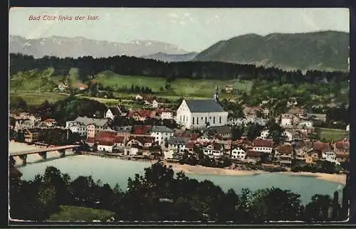 AK Bad Tölz, Ortsansicht links der Isar