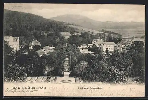 AK Bad Brückenau, Blick vom Schlosshotel auf den Ort