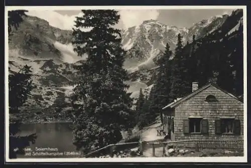 AK Wallgau, Gasthaus Soiernhaus und Schöttelkarspitze