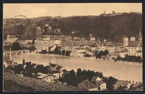 AK Passau, Teilansicht mit Flusspartie