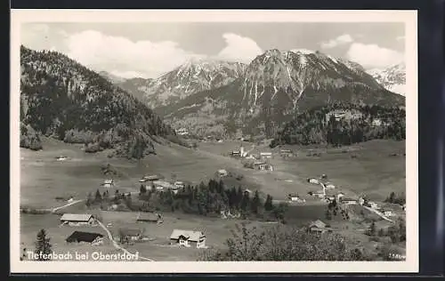 AK Tiefenbach bei Oberstdorf, Ortsansicht mit Bergpanorama