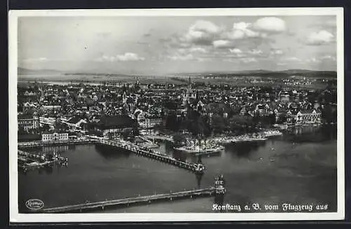 AK Konstanz, Panorama, Fliegeraufnahme