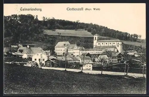 AK Gotteszell /Bayr. Wald, Blick zum Calvarienberg