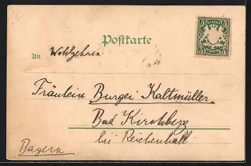 Lithographie Reichenhall, Zwiesel-Alpe, Totalansicht mit Zwiesel