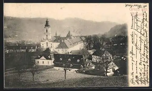 AK Wilhering, Ortspartie mit Kirche