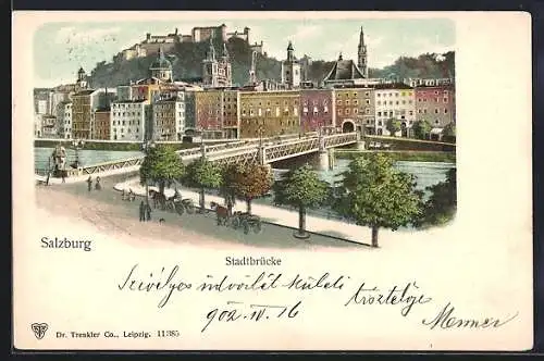 AK Salzburg, Partie an der Stadtbrücke