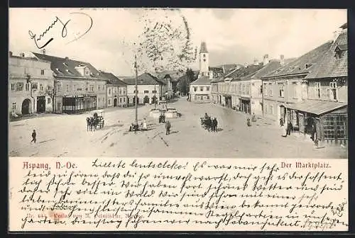 AK Aspang /N.-Ö., Gasthaus zur Post mit Strassenpartie