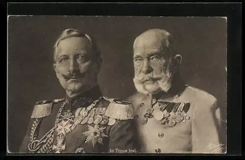 AK Kaiser Franz Josef I. von Österreich und Kaiser Wilhelm II., Zweibund