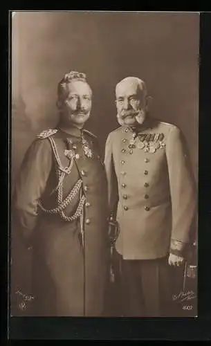 AK Uniform-Portrait Kaiser Franz Josef I. von Österreich und Wilhelm II.