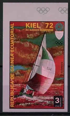 Reklamemarke Kiel, XX. Juegos Olympicos 1972, Segelboot Soling