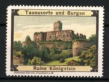 Reklamemarke Königstein, Ruine Königstein, Serie: Taunusorte und -Burgen