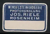 Präge-Reklamemarke Rosenheim, Jos. Riele, Wendelstein-Drogerie & Photohandlung