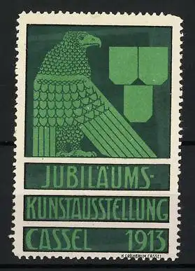 Reklamemarke Cassel, Jubiläums-Kunstausstellung 1913, Messelogo Adler