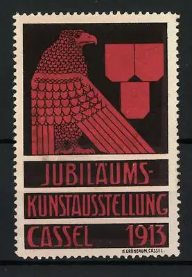 Reklamemarke Cassel, Jubiläums-Kunstausstellung 1913, Messelogo Adler