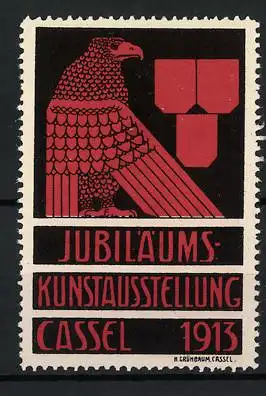 Reklamemarke Cassel, Jubiläums-Kunstausstellung 1913, Messelogo Adler