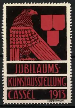 Reklamemarke Cassel, Jubiläums-Kunstausstellung 1913, Messelogo Adler