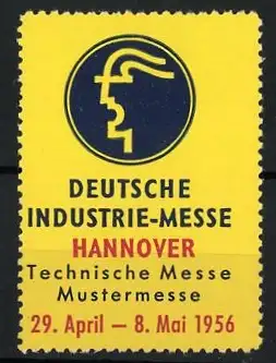 Reklamemarke Hannover, Deutsche Industrie-Messe, Mustermesse & Technische Messe 1956, Messelogo