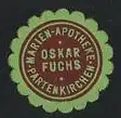 Präge-Reklamemarke Partenkirchen, Marien-Apotheke Oskar Fuchs