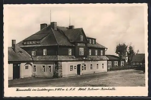 AK Zinnwald im Sudetengau, Hotel Biliner-Bierhalle