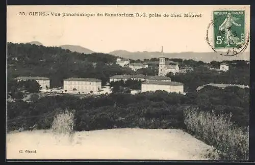 AK Giens, Vue panoramique du Sanatorium R.-S. prise de chez Maurel