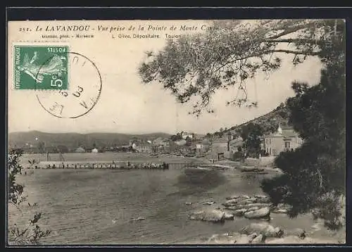 AK Le Lavandou, Vue prise de la Pointe de Monte Carlo