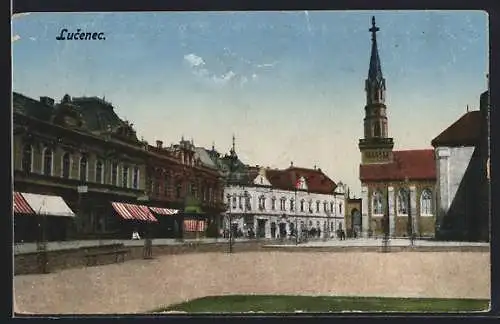 AK Losoncz, Strassenpartie mit Kirche