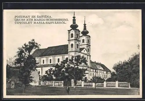 AK Maria-Schlossberg, Basilika von den Sieben Schmerzen Mariens