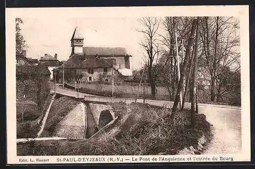 AK St-Paul-d'Eyjeaux, le Pont de l'Anguienne et l'entrée du Bourg