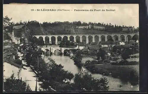 AK Saint-Lèonard, Panorama du Pont Noblat