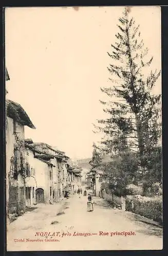 AK Noblat près Limoges, Rue principale, Strassenpartie