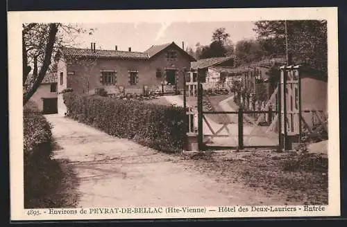 AK Peyrat-de-Bellat, Hôtel des Deux-Lauriers, Entrée