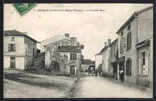 AK Peyrat-de-Bellac, La Grande Rue, Strassenpartie