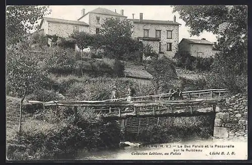 AK Le Palais /H. V., Le Bas Palais et la Passerelle sur le Ruisseau