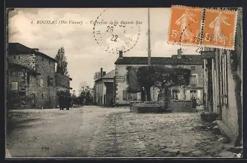 AK Roussac /Hte Vienne, Carrefour de la Grande Rue