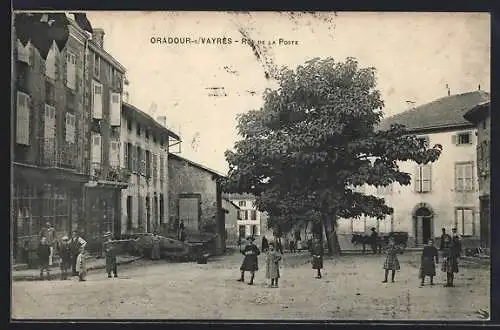 AK Oradour-s-Vayres, Rue de la Poste, Strassenpartie