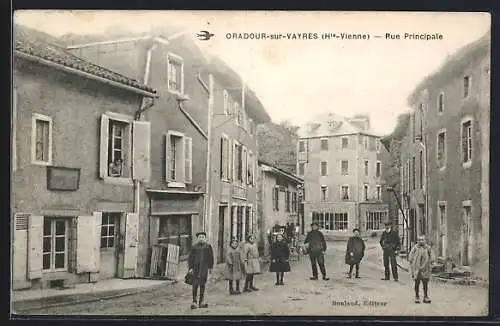 AK Oradour-sur-Vayres, Rue Principale, Strassenpartie