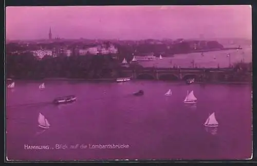 AK Hamburg-Neustadt, Blick auf die Lombardsbrücke