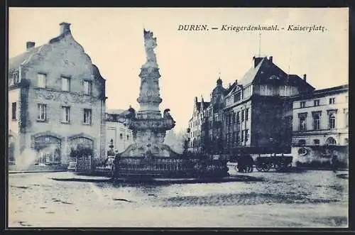 AK Düren, Kriegerdenkmal am Kaiserplatz