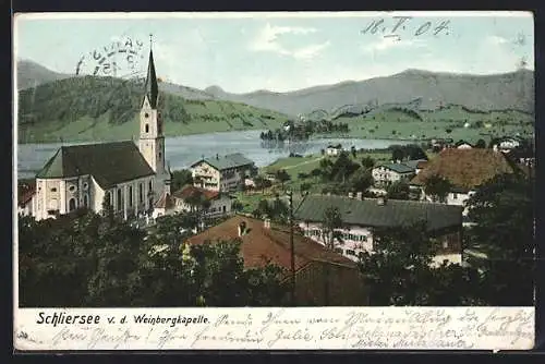 AK Schliersee, Panoramav. d. Weinbergkapelle