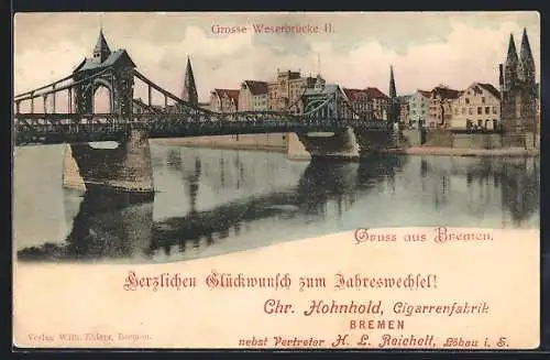 AK Bremen, grosse Weserbrücke