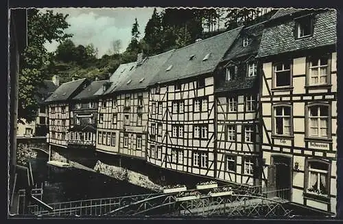 AK Monschau /Eifel, Rurpartie mit Cafè-Restaurant