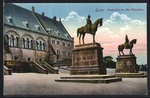 AK Goslar am Harz, Denkmäler vor dem Kaiserhaus